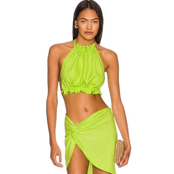OW Collection Isla Skirt And Isla Halter Top Green - Picture 7 of 7